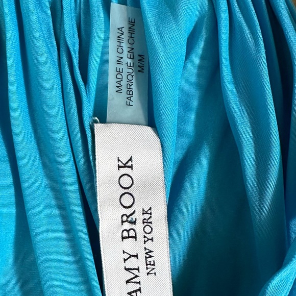Ramy Brook sz MD sleeveless NWOT turquoise blue lightweight ruched waist dress - Picture 7 of 8